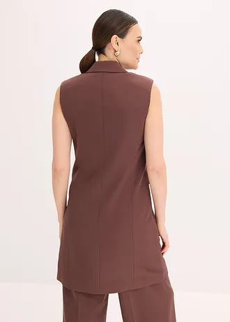 Lang mouwloos vest • terrabruin • bonprix online shop