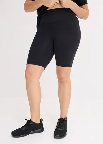 Functionele biker short met smartphone zakje, sneldrogend, Kleur: zwart