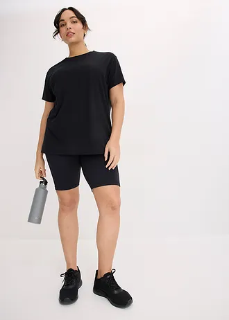 Functionele biker short met smartphone zakje, sneldrogend, Kleur: zwart