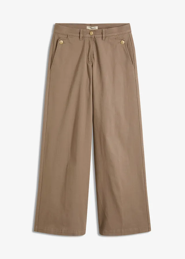 Wide leg broek met stretch
