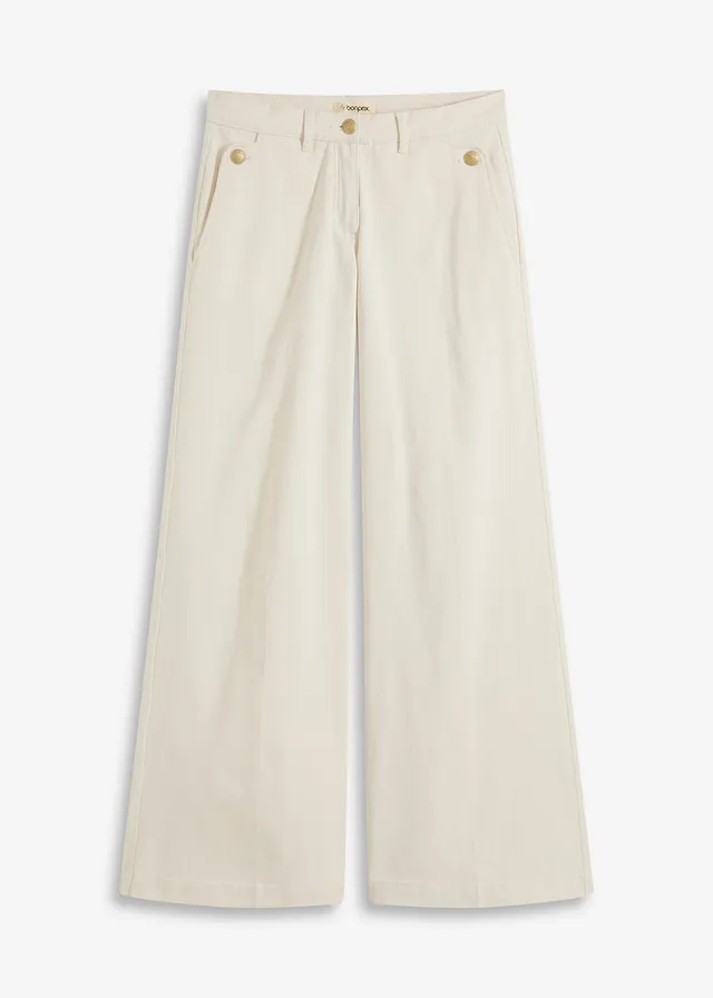 Pantalon large et extensible • beige naturel • Boutique bonprix