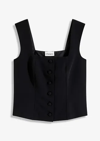Blousetop met knopen • zwart • bonprix online shop