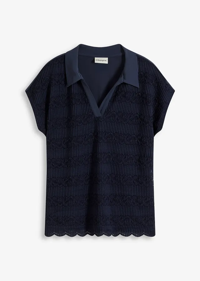 Bluză polo cu dantelă