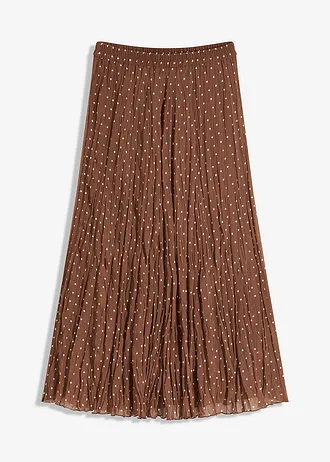 Jupe en mousseline effet froissé • marron clair pois beige sable • Boutique bonprix