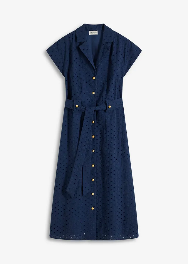 Robe-chemise en broderie anglaise