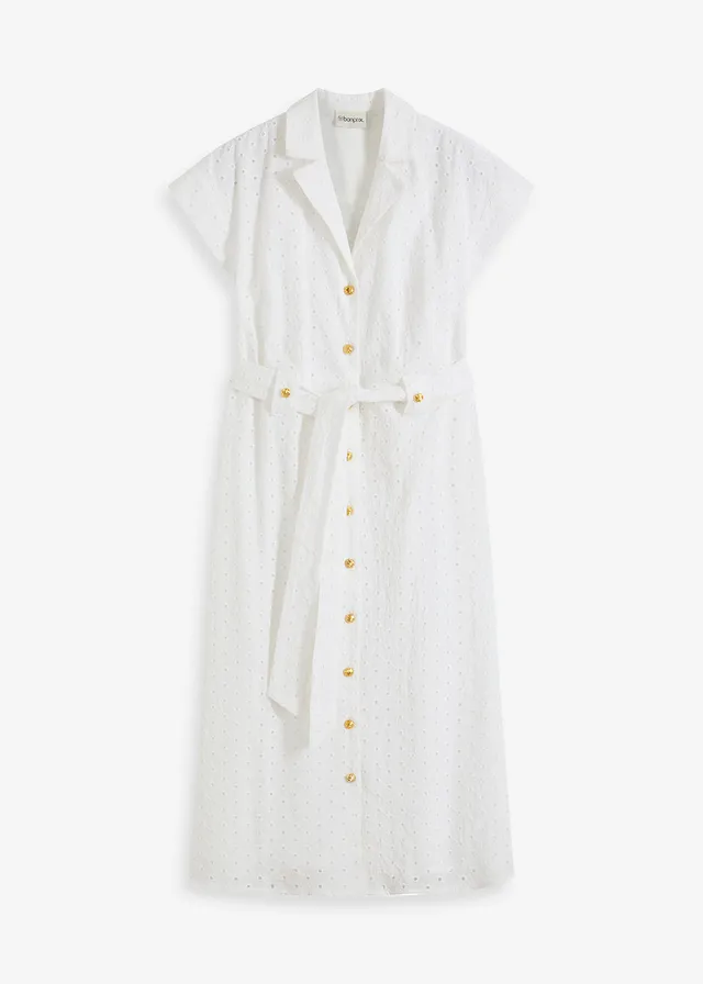 Robe-chemise en broderie anglaise