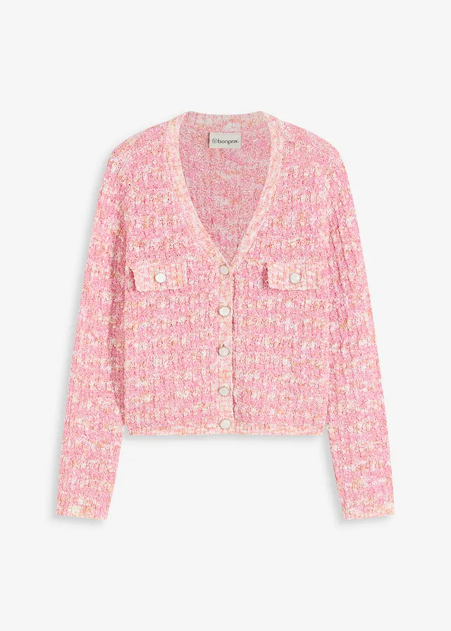 Bouclé vest, Kleur: pinklady mêlee