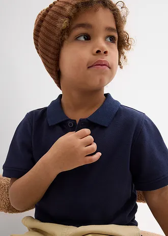 Poloshirt met korte mouwen van puur katoen • donkerblauw • bonprix online shop