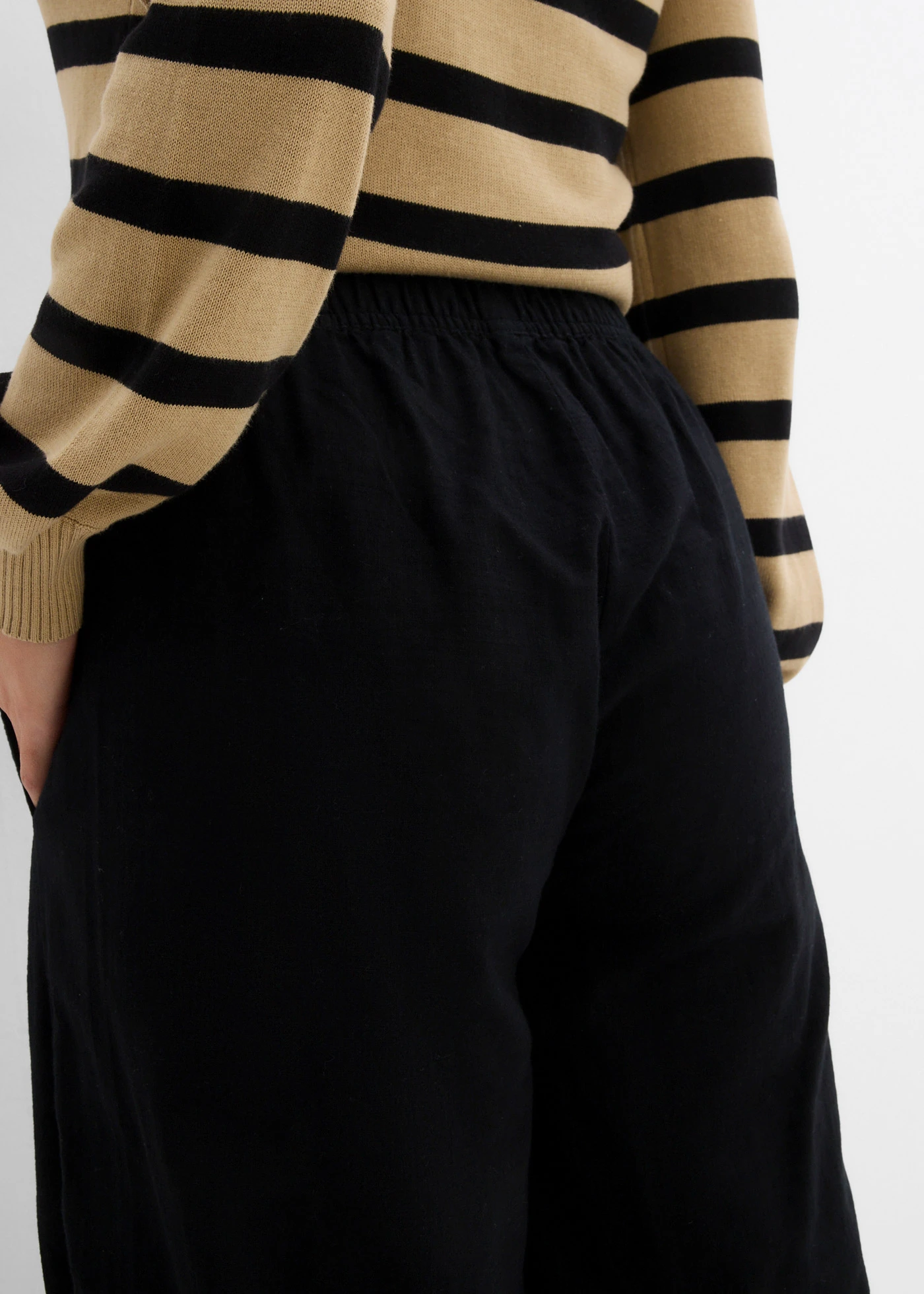 Pantalon palazzo 100% coton • noir • Boutique bonprix