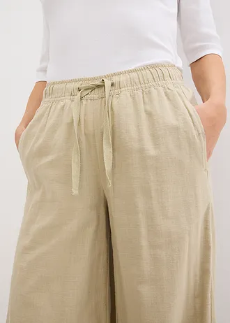 Pantalon palazzo 100% coton • marron clair • Boutique bonprix