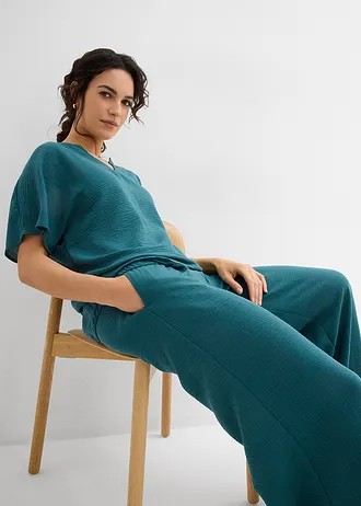 Bluzka oversize z elastycznym brzegiem • zielony pieprz • sklep bonprix