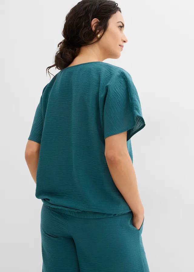 Oversized blouse met elastische zoom • pepergroen • product-page.page-title-suffix