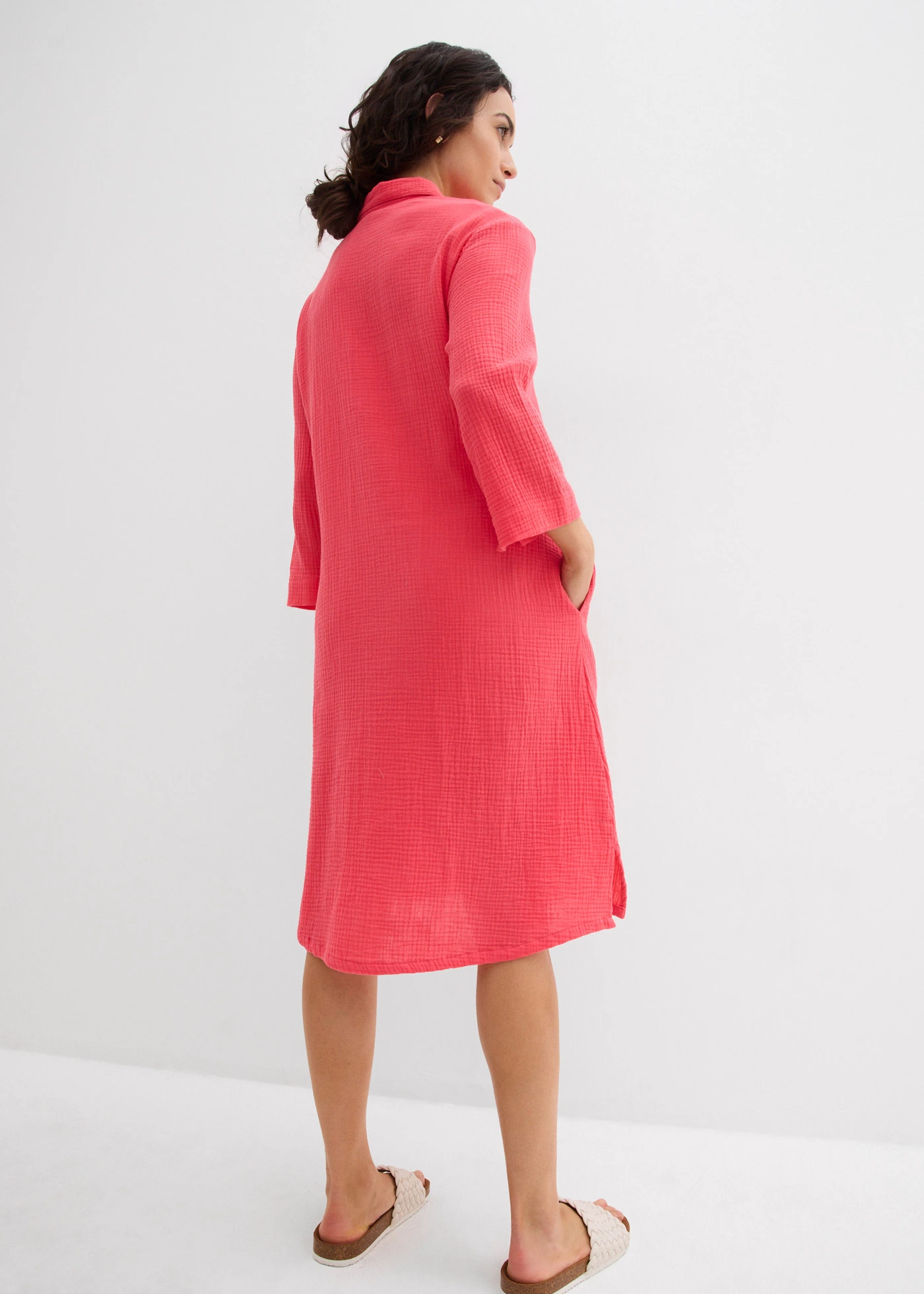 Overhemdjurk van mousseline • paradijspink • bonprix online shop