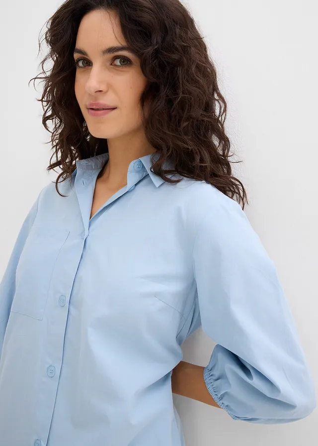 Robe-chemise légère en coton • bleu clair • product-page.page-title-suffix