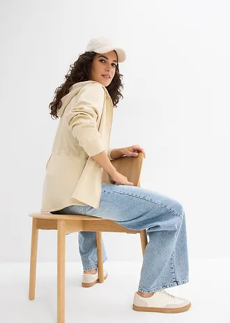 Jachetă casual din material scuba moale • bej nisipiu mat • magazin bonprix