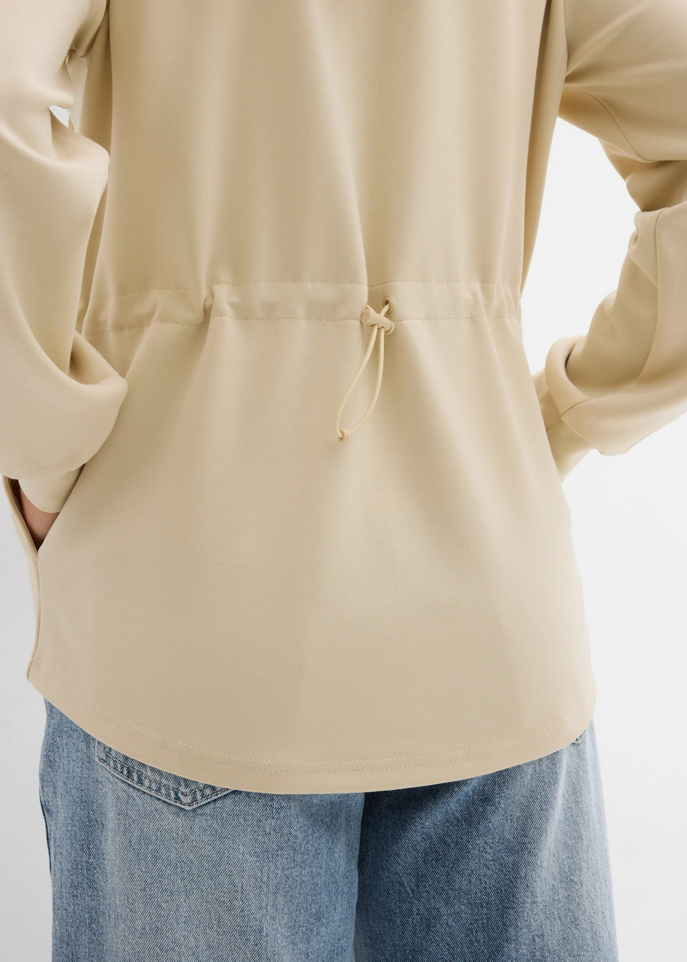 Sweatvest van zachte scuba • lichtsand • bonprix online shop