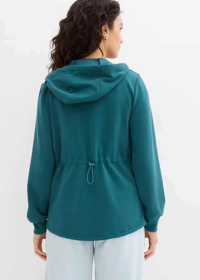 Sweatvest van zachte scuba, Kleur: pepergroen