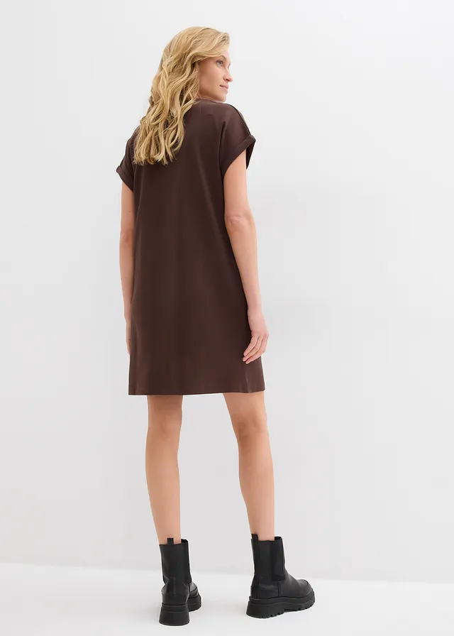 Shirtjurk van stevige interlock, Kleur: donkerbruin