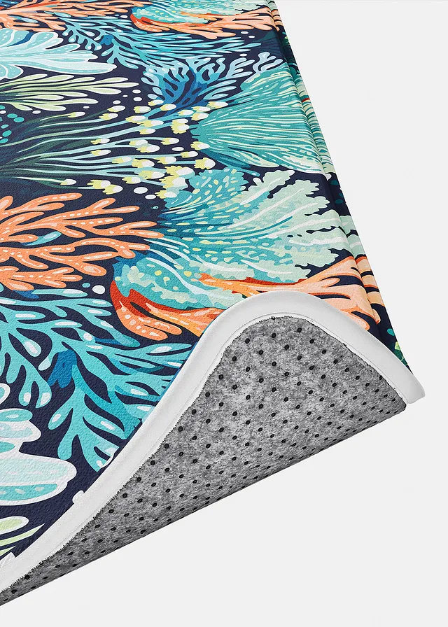 Badmat met memory foam, Kleur: blauw gedessineerd