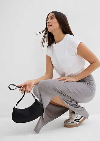 Žerzejová sukně z měkké viskózy • šedá • bonprix obchod