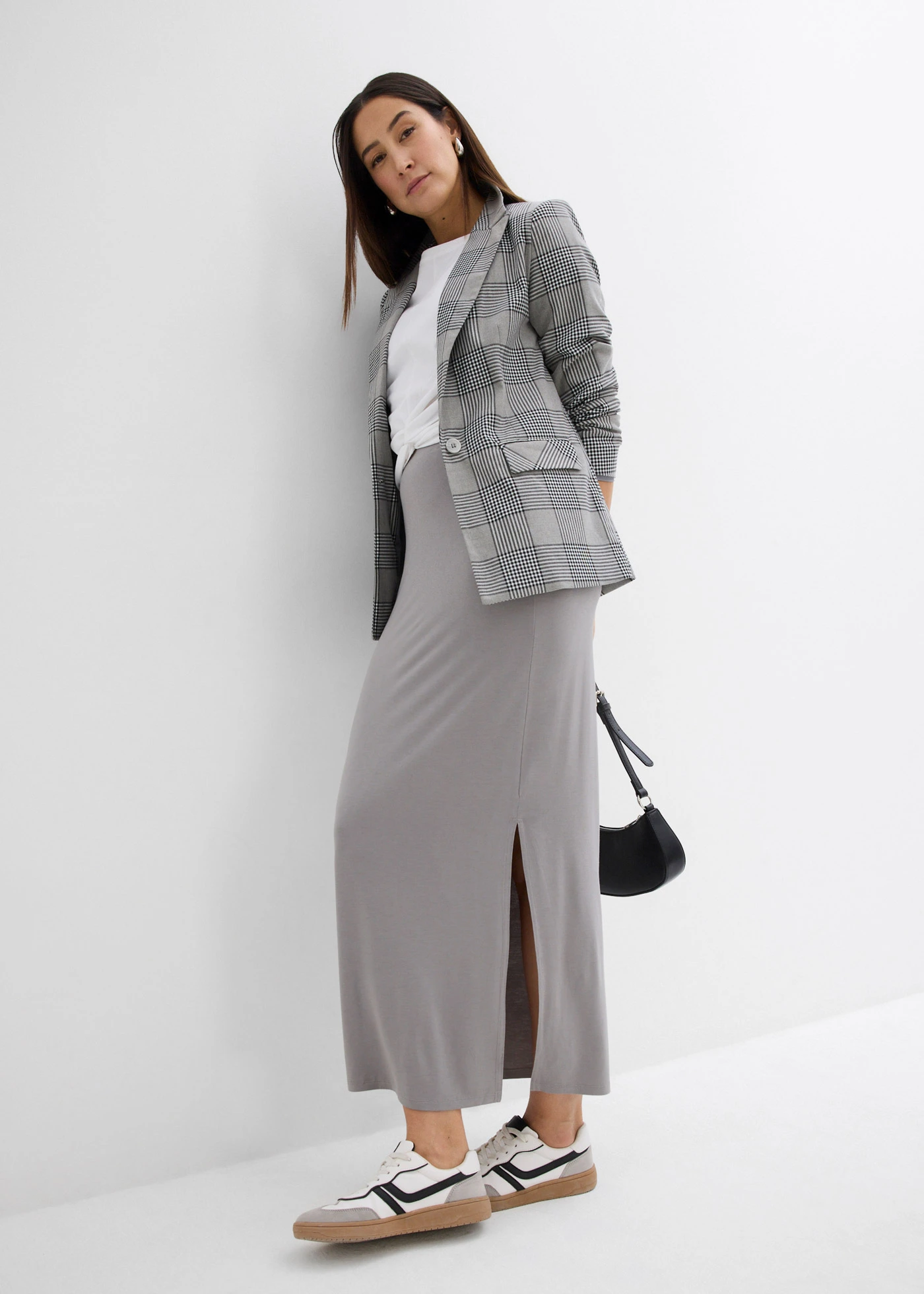 Jersey rok van zachte viscose • grijs • bonprix online shop