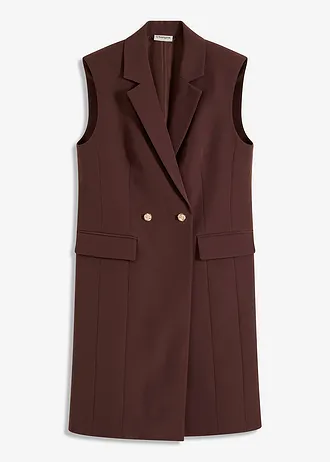 Lang mouwloos vest • terrabruin • bonprix online shop