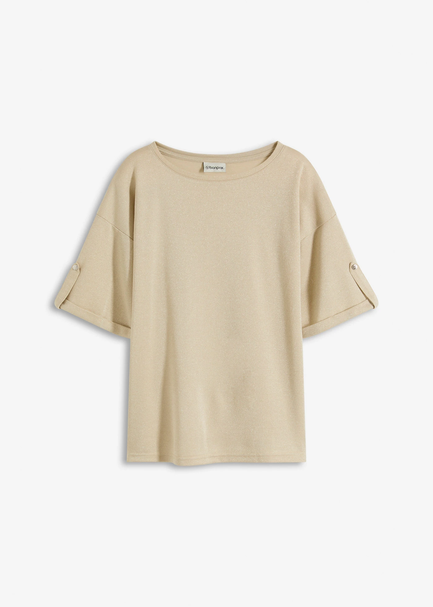 T-shirt brillant en viscose majoritaire • sable clair-argenté métallisé • Boutique bonprix