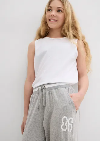 3/4 joggingbroek (set van 2) • lichtgrijs gemêleerd+zwart • bonprix online shop