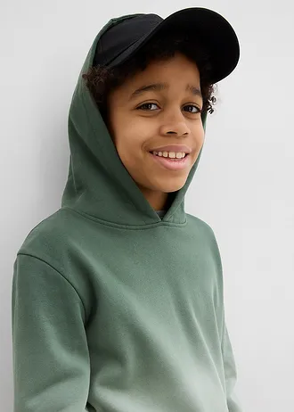 Sweat à capuche effet ombré • vert feuille-vert fumé • Boutique bonprix