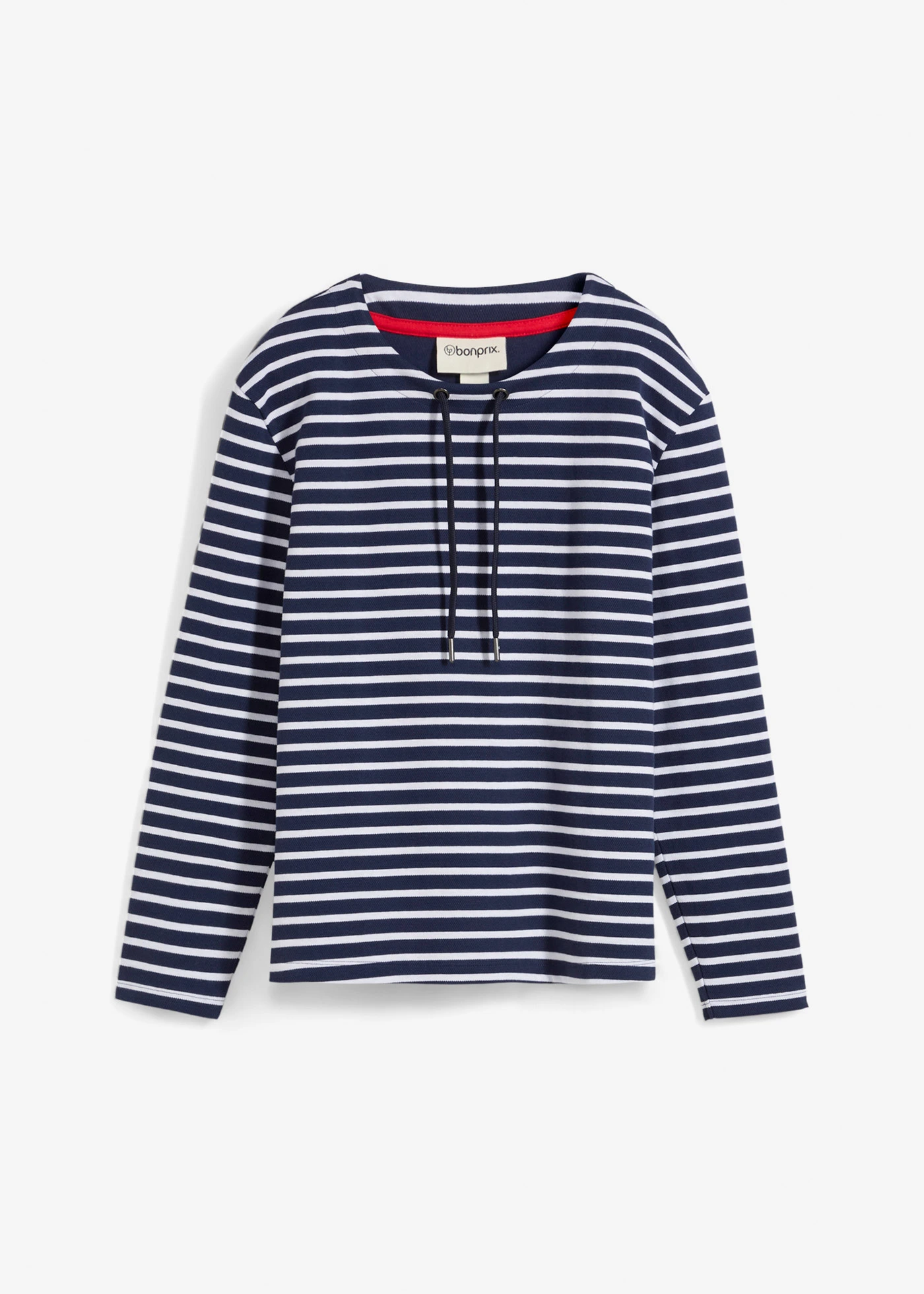 Mikina ze strukturovaného materiálu • tmavě modro-bílá s proužky • bonprix obchod