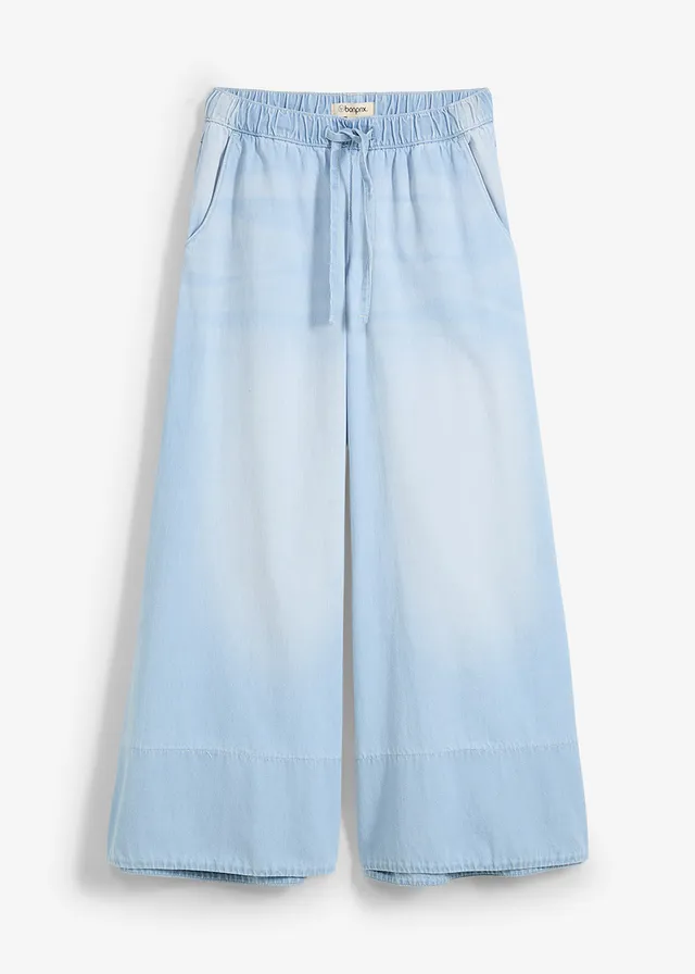 Blugi Wide Leg, Mid Waist, talie comodă