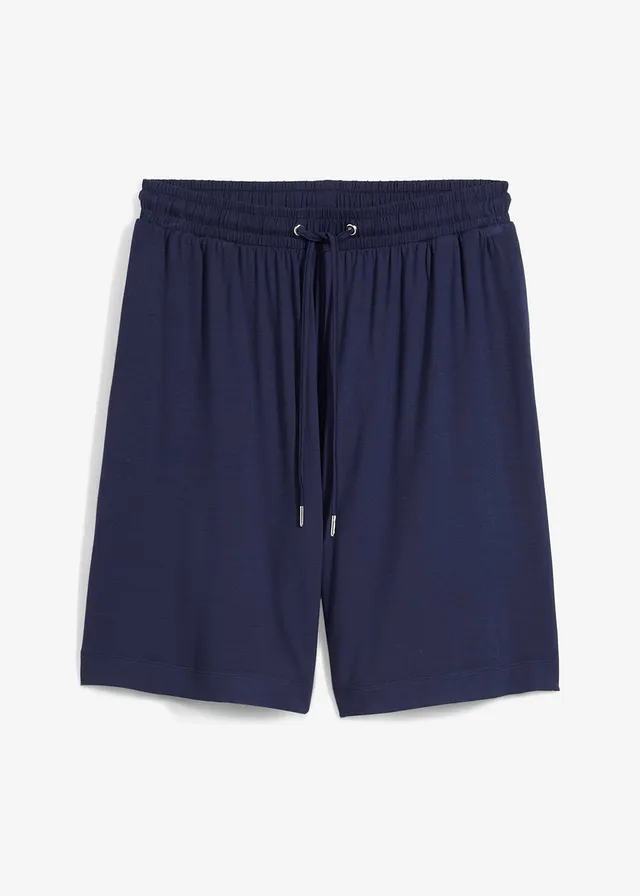 Jersey bermuda van soepele viscose, Kleur: donkerblauw
