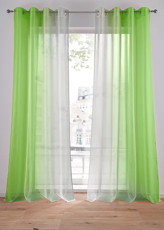 Lot de 2 voilages en tissu léger, aussi en XXL • vert • Boutique bonprix