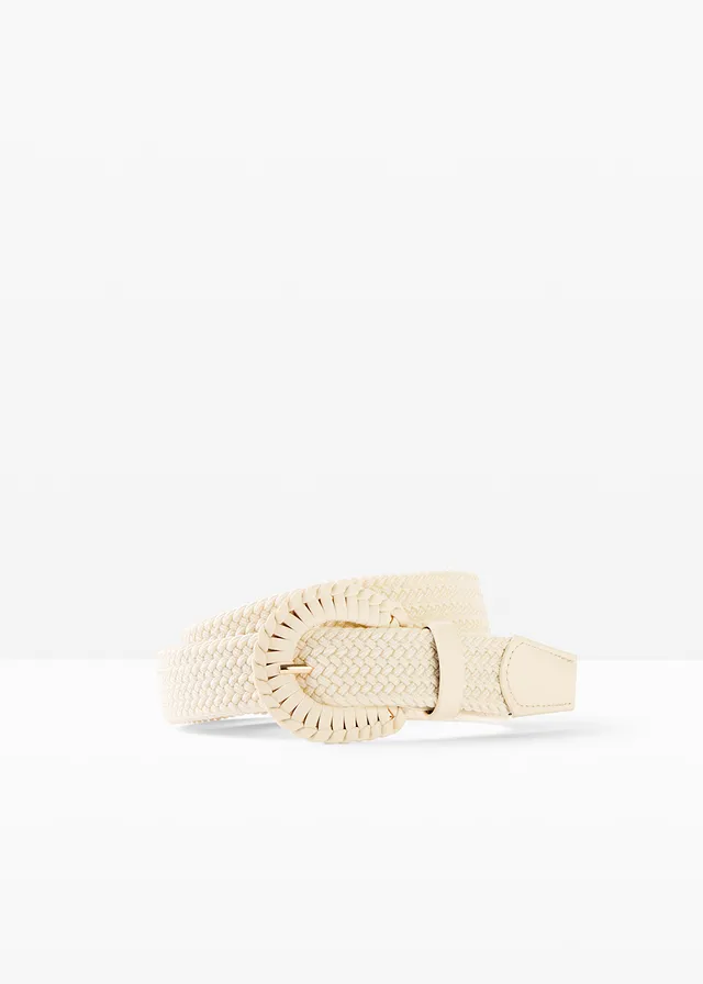 Stretch riem, Kleur: crèmewit