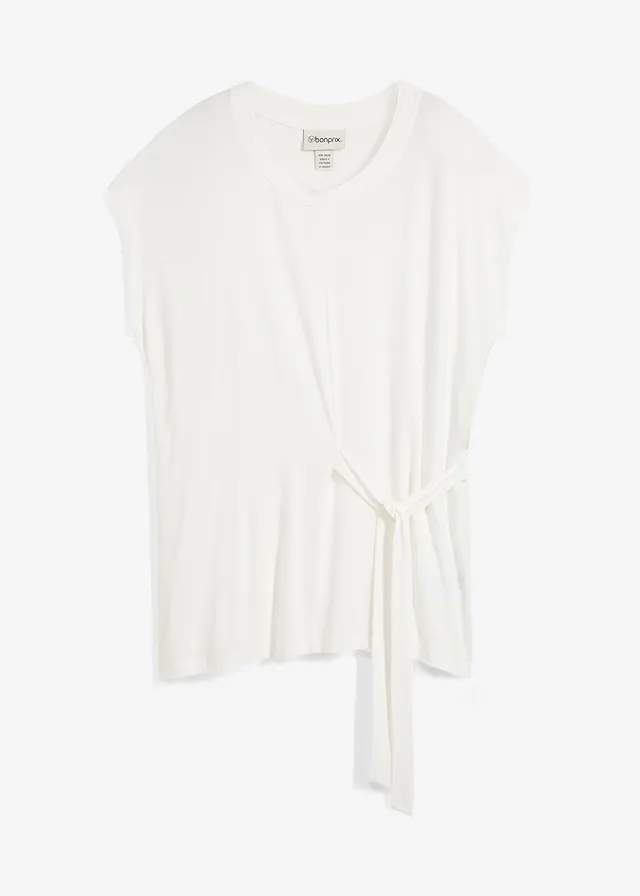 T-shirt doux en viscose extensible • ecru • Boutique bonprix