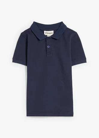 Poloshirt met korte mouwen van puur katoen • donkerblauw • bonprix online shop