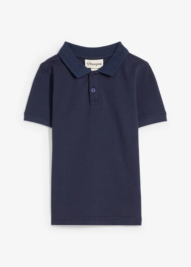 Poloshirt met korte mouwen van puur katoen • donkerblauw • bonprix online shop