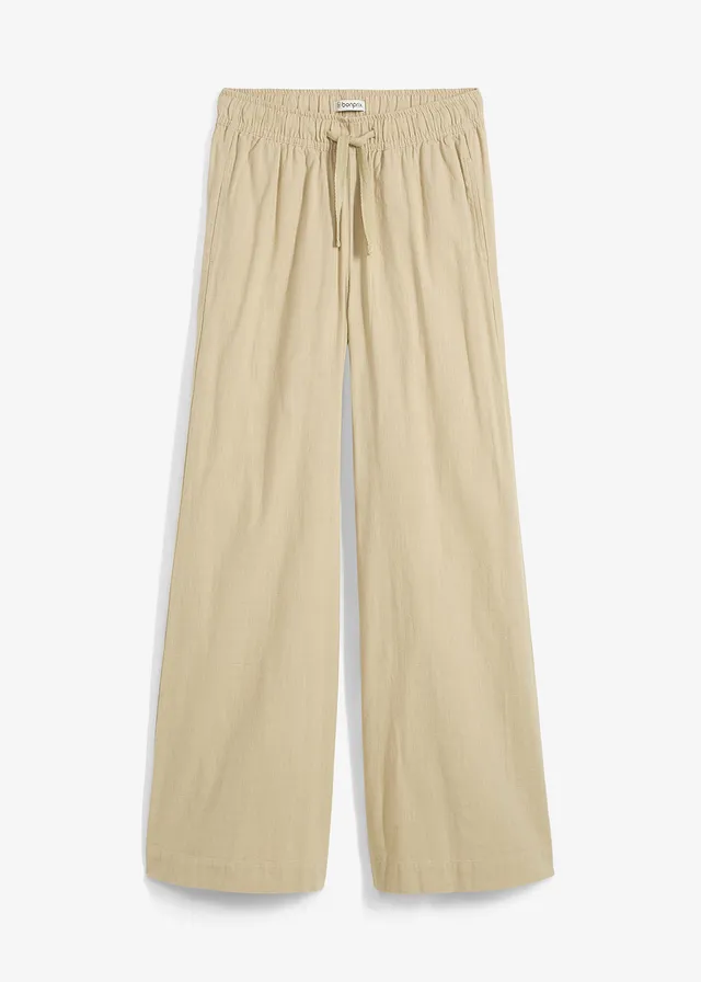 Pantaloni palazzo din bumbac 100%