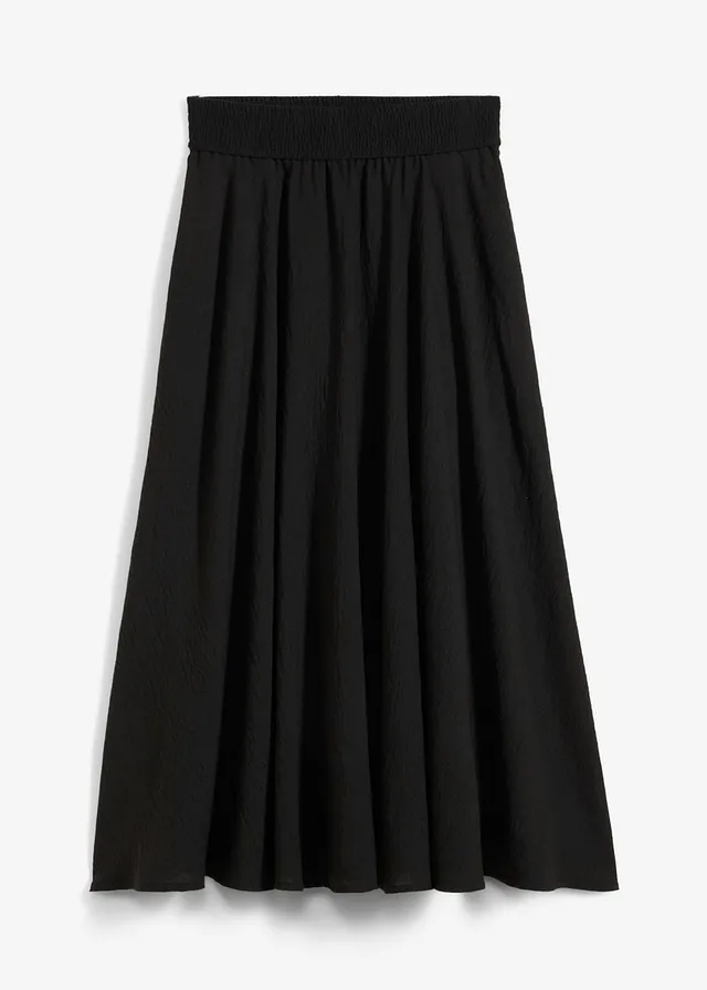 Maxi rok met een comfortabele band • zwart • bonprix online shop