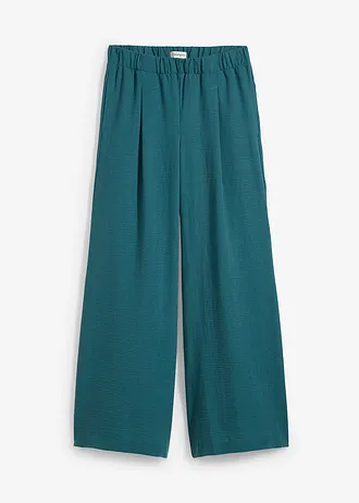 Palazzo broek met plooien • pepergroen • bonprix online shop