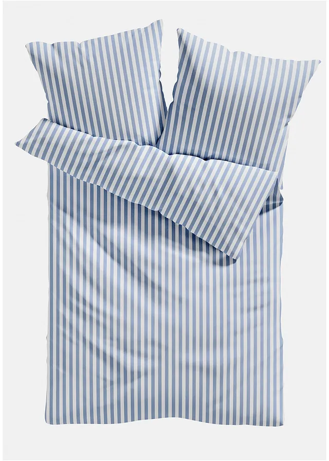 Parure de lit en coton renforcé, Couleur: bleu + blanc