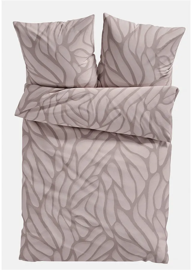 Parure de lit en linon, Couleur: taupe-beige