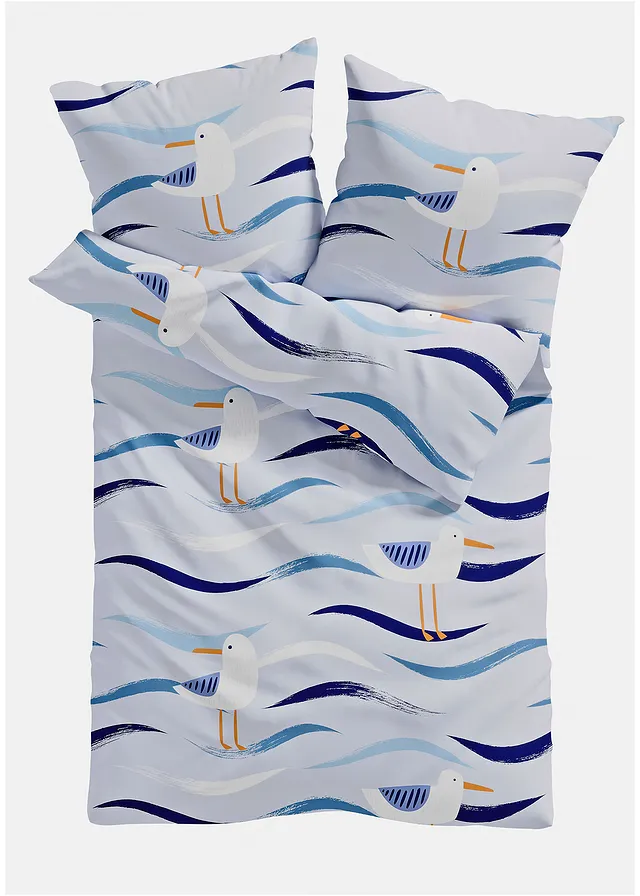 Dekbedovertrek in een katoenmix • blauw/wit • bonprix online shop