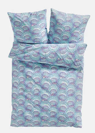 Parure de lit motif coquillages • bleu • Boutique bonprix