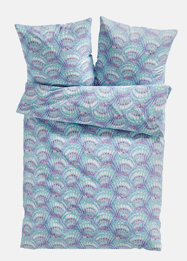 Parure de lit motif coquillages • bleu • Boutique bonprix