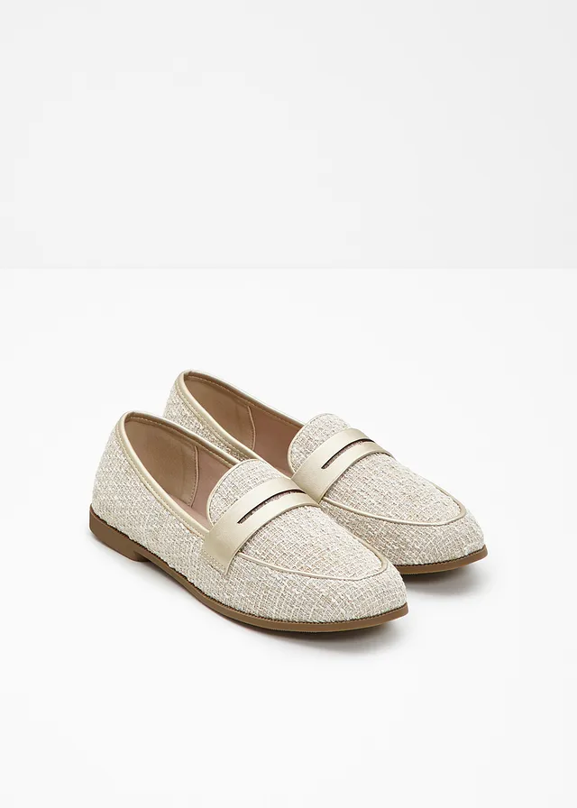 Loafers, Kleur: beige-champagne