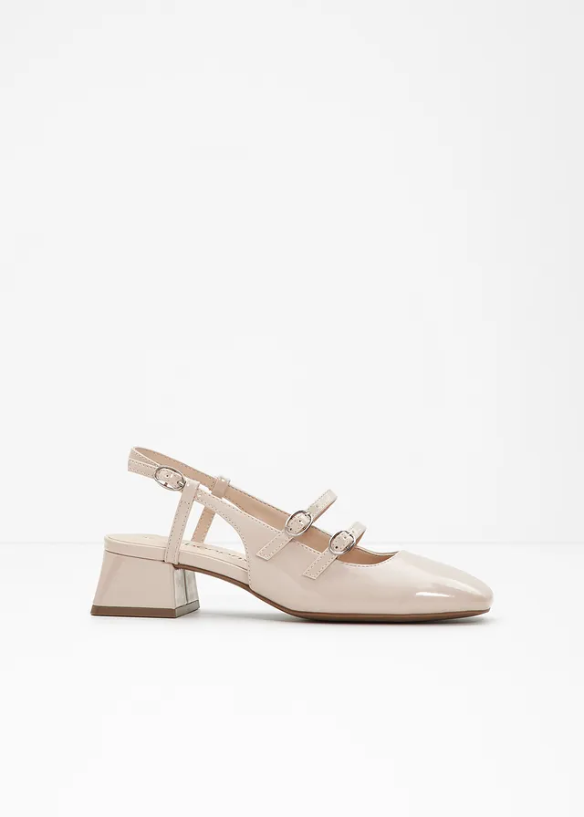 Slingback pumps, Kleur: beige