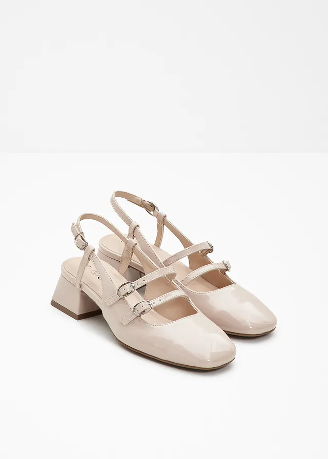 Slingback pumps, Kleur: beige