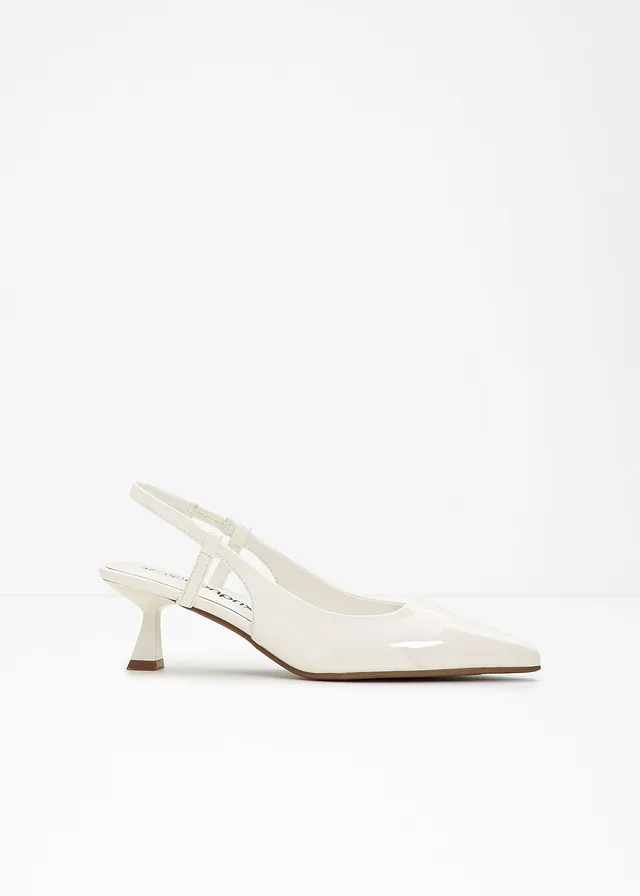 Slingback pumps, Kleur: wolwit