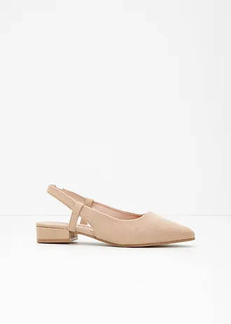 Slingback pumps met platte hak